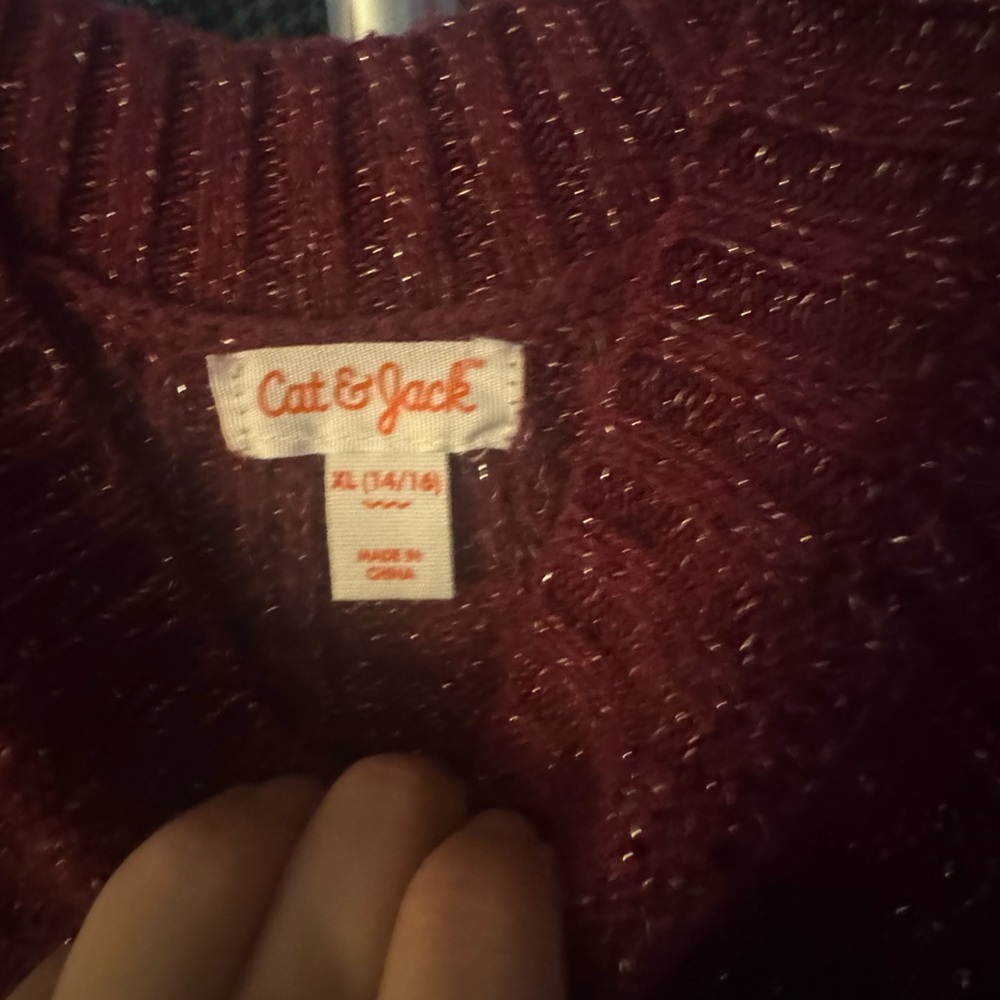Cat & Jack Burgundy Knit Sweater